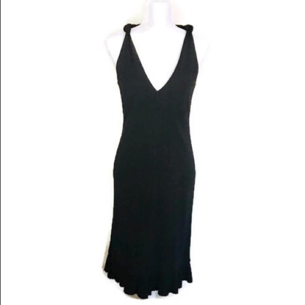 GORGEOUS 💄 LBD 👠 DKNY MIDI Dress Ruffle S Small